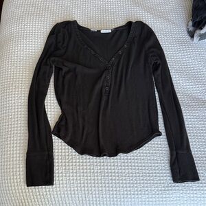Urban Outfitters Black Button-Down Blouse